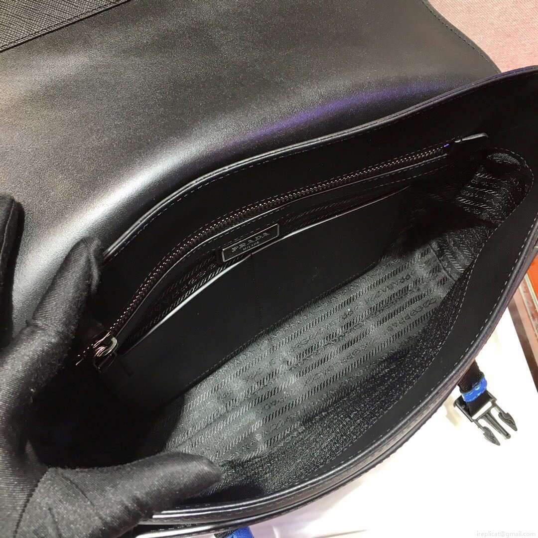 Prada 2VD018 Shoulder Bag Men Black and Blue