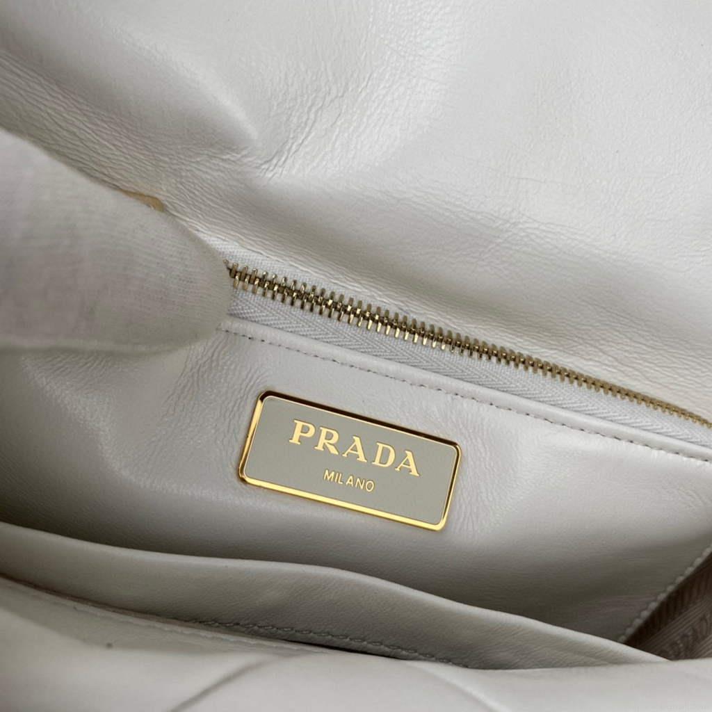 Prada 1BD292 Prada System nappa leather patchwork Bag White