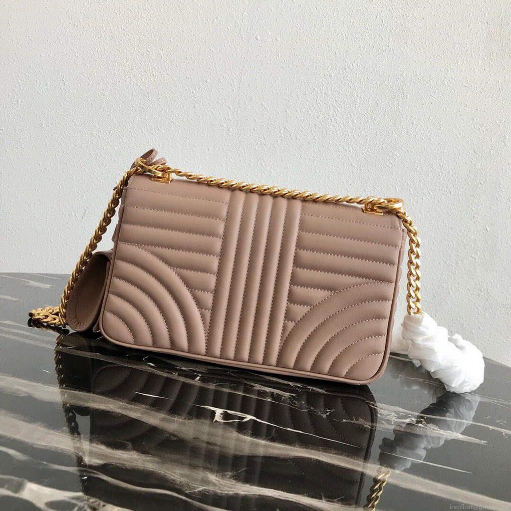 Prada 1BD108 Medium Leather Prada Diagramme Bag Apricot