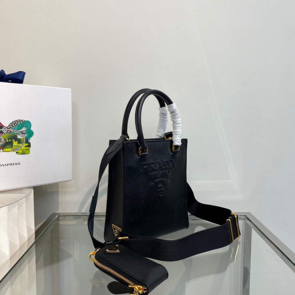 Prada 1BA333 Small Saffiano leather handbag Black