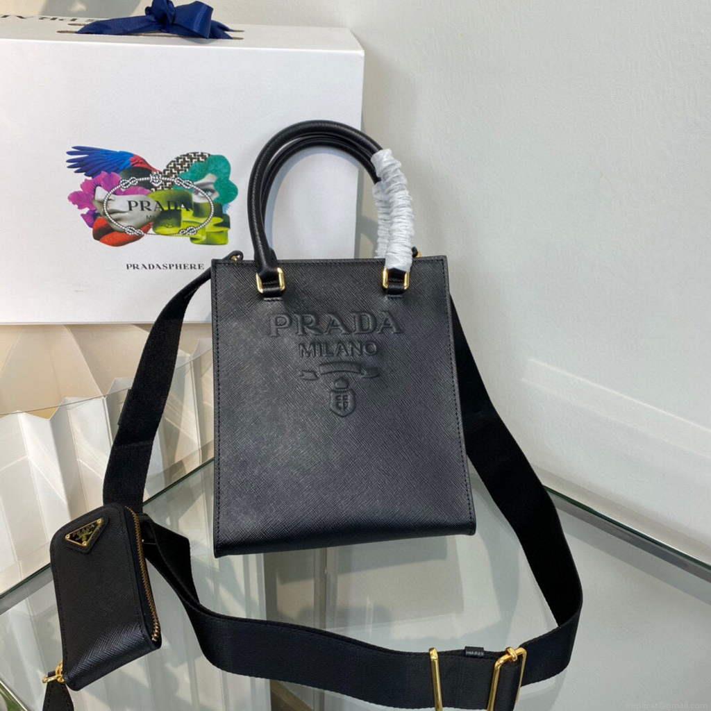 Prada 1BA333 Small Saffiano leather handbag Black
