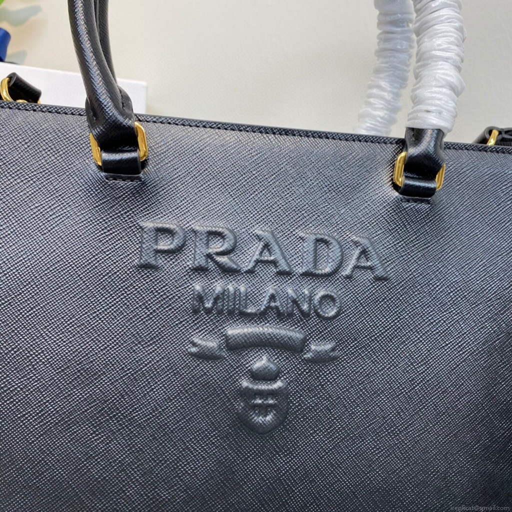 Prada 1BA335 Large Saffiano leather handbag Black