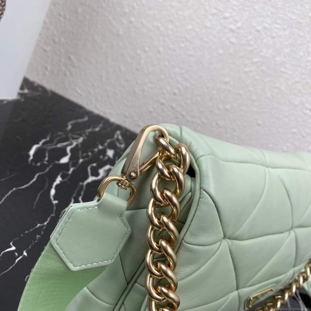 Prada 1BD291 Prada System nappa leather patchwork bag Light Green