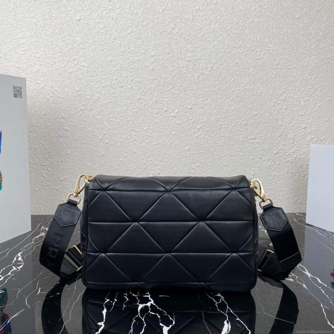 Prada 1BD291 Prada System nappa leather patchwork bag Black