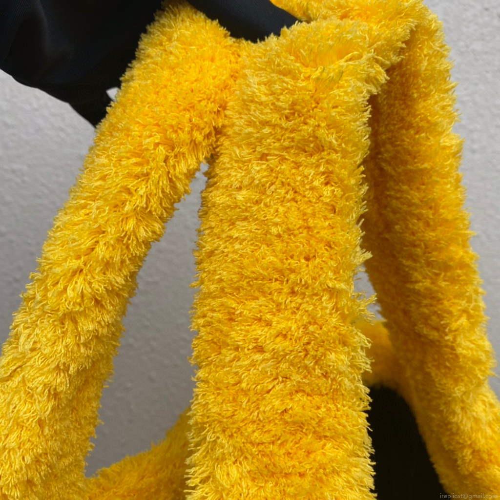 Prada 1BG130 Shearling Tote Shoulder bag Yellow