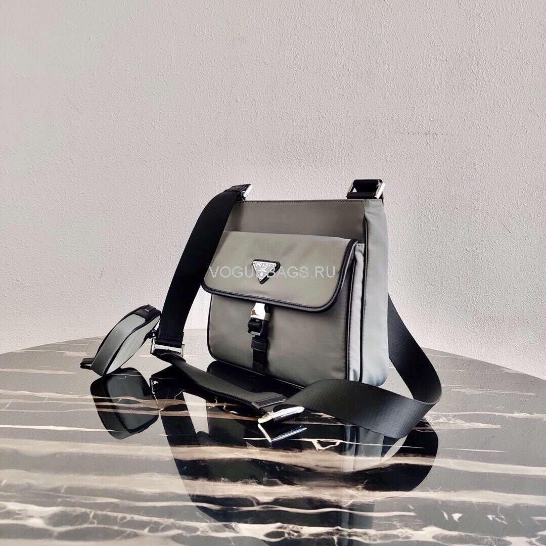 Prada 2VH110 Nylon Cross Body Bag Gray