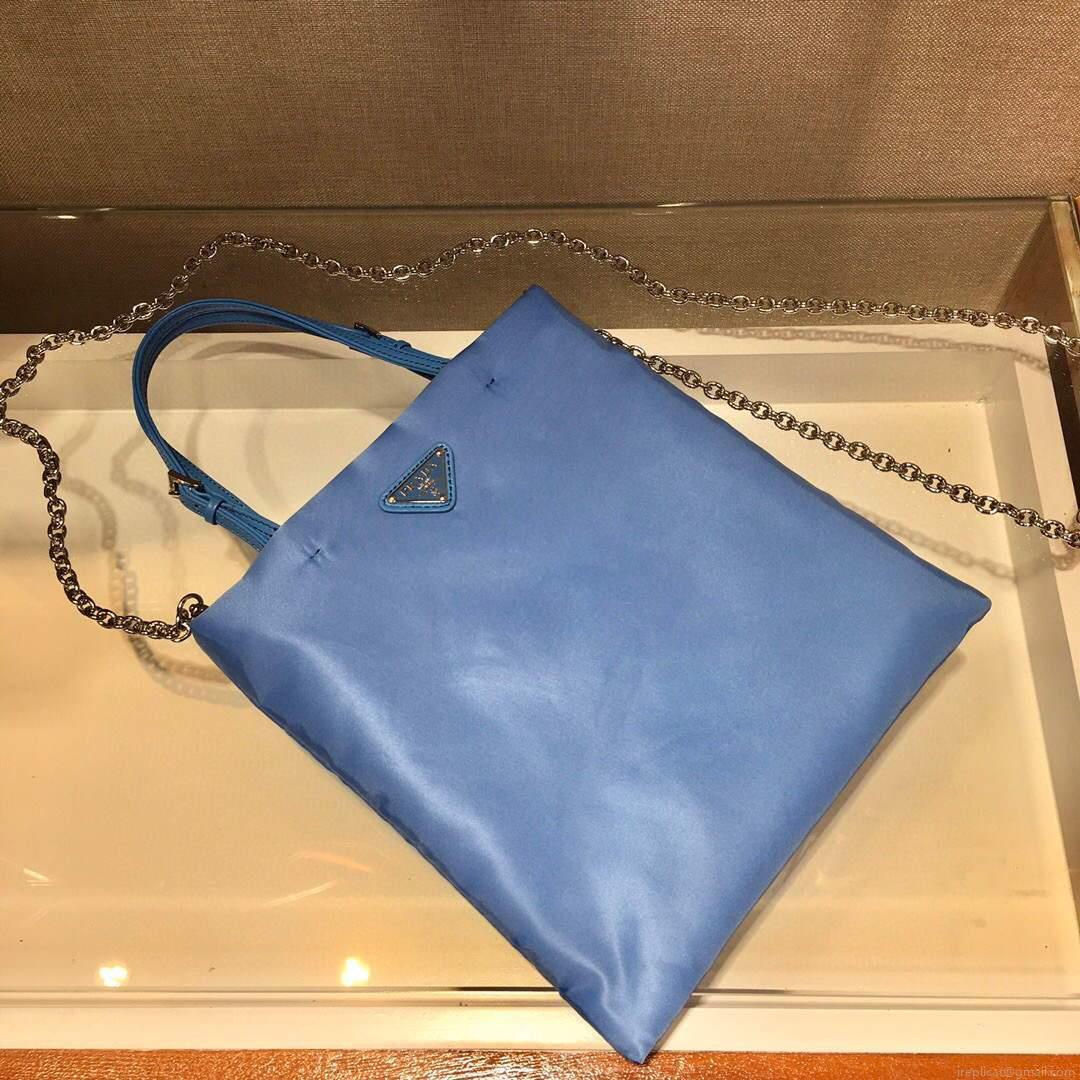 Prada 1BA252 Nylon Handbag Blue
