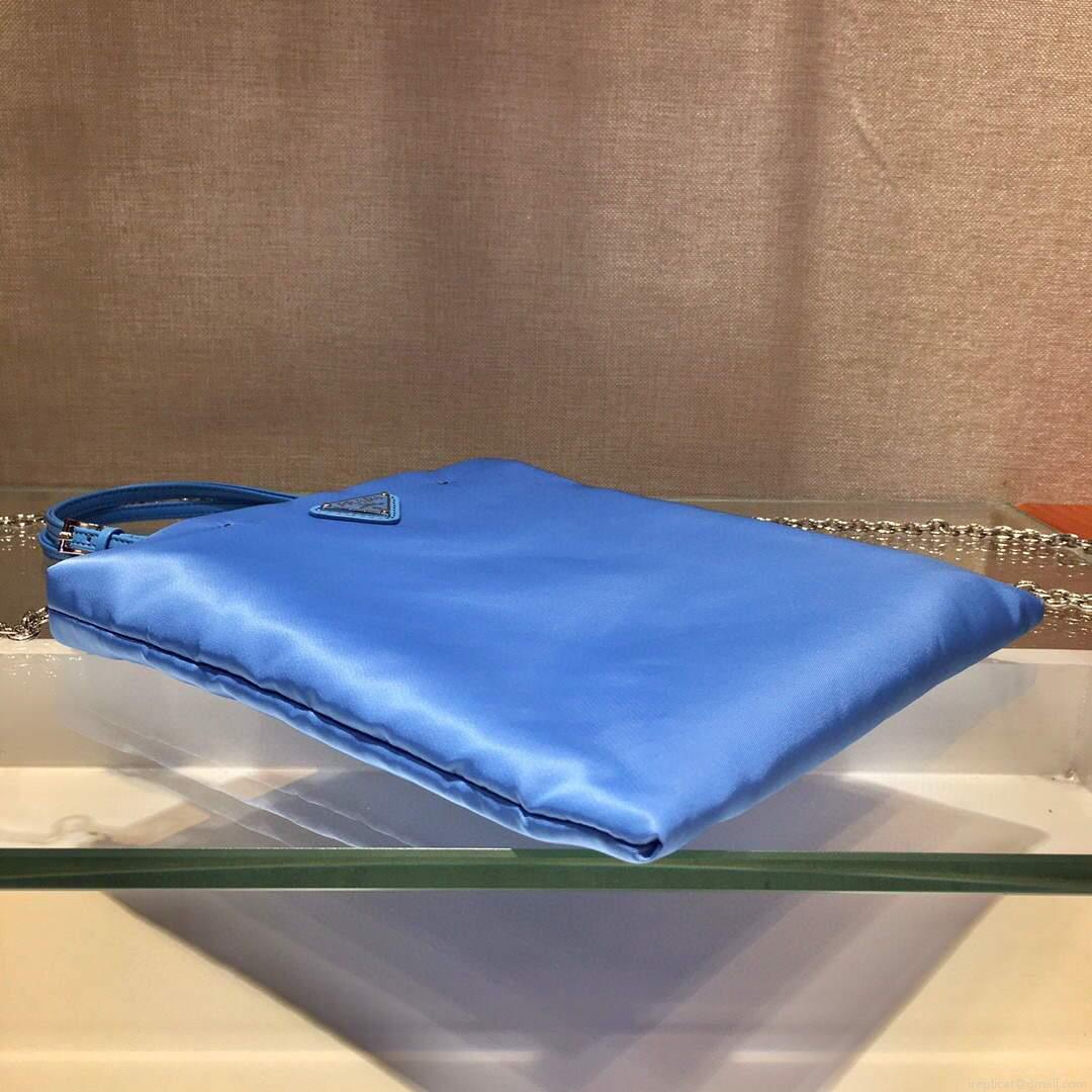 Prada 1BA252 Nylon Handbag Blue