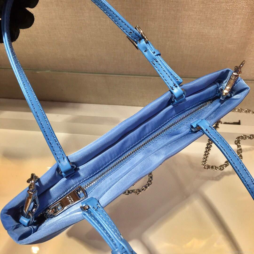 Prada 1BA252 Nylon Handbag Blue