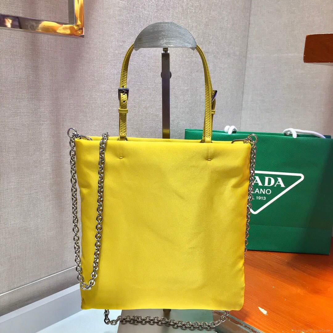 Prada 1BA252 Nylon Handbag Yellow