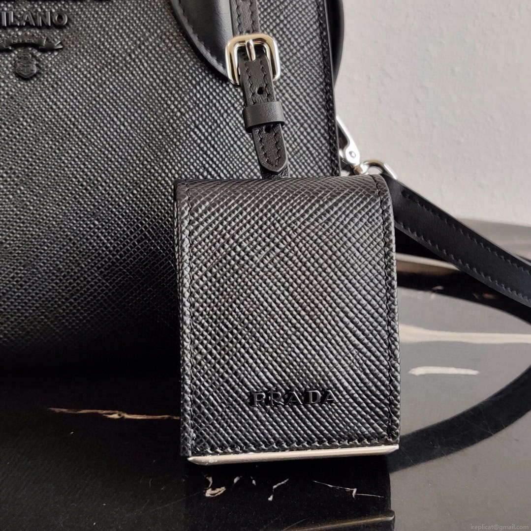 Prada 1BA269 Saffiano Leather Prada Monochrome Bag Black