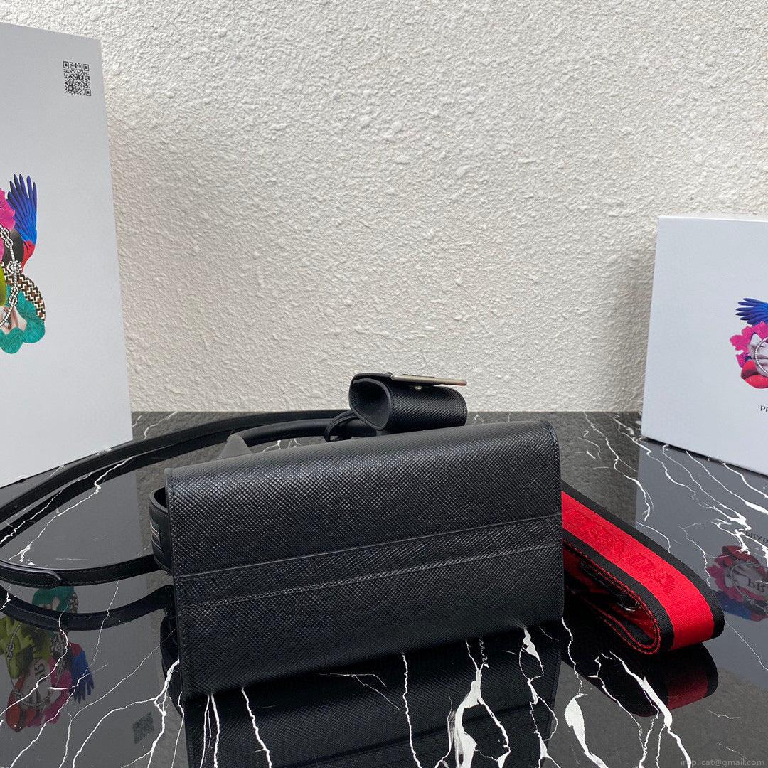 Prada 1BA269 Saffiano Leather Prada Monochrome Bag Black