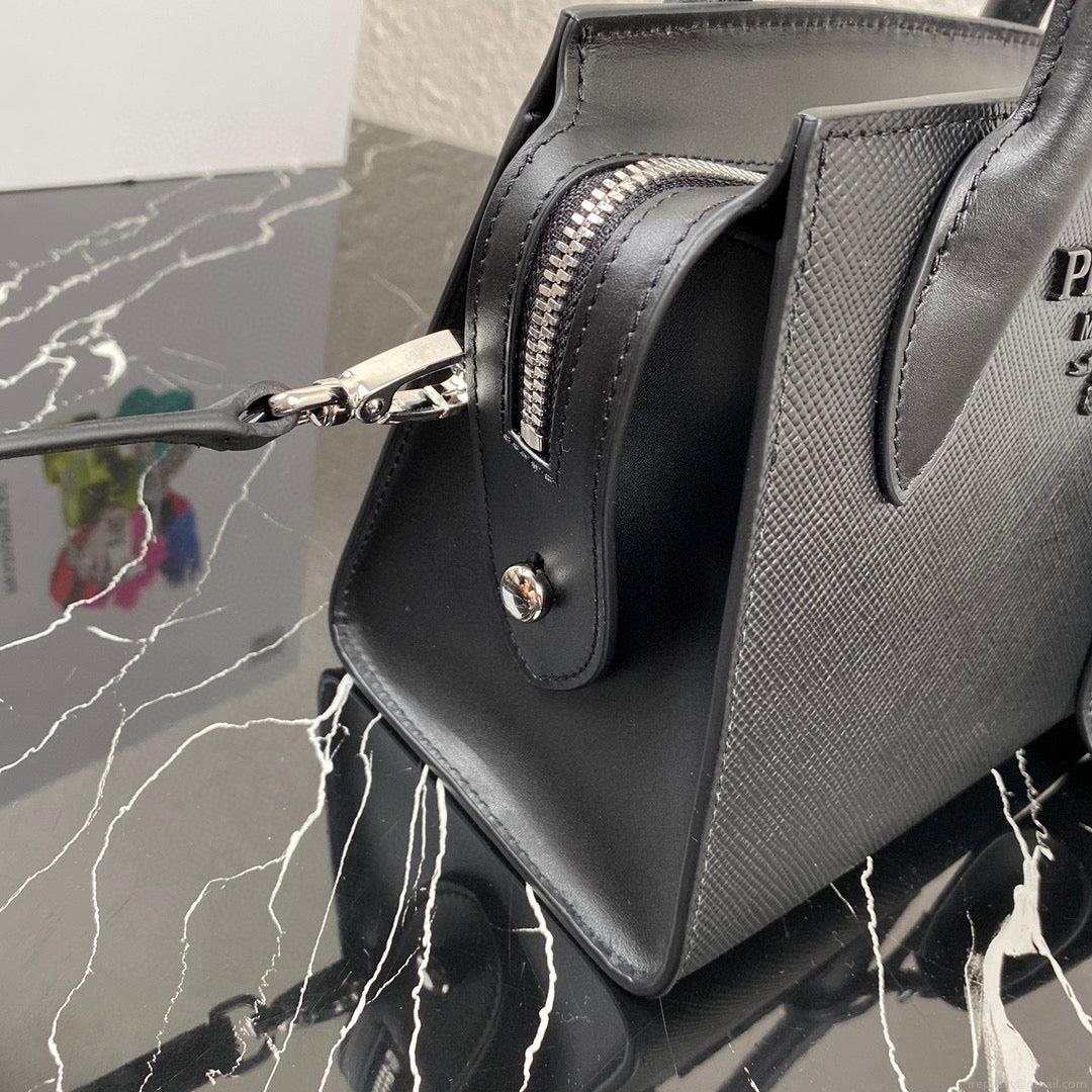 Prada 1BA269 Saffiano Leather Prada Monochrome Bag Black