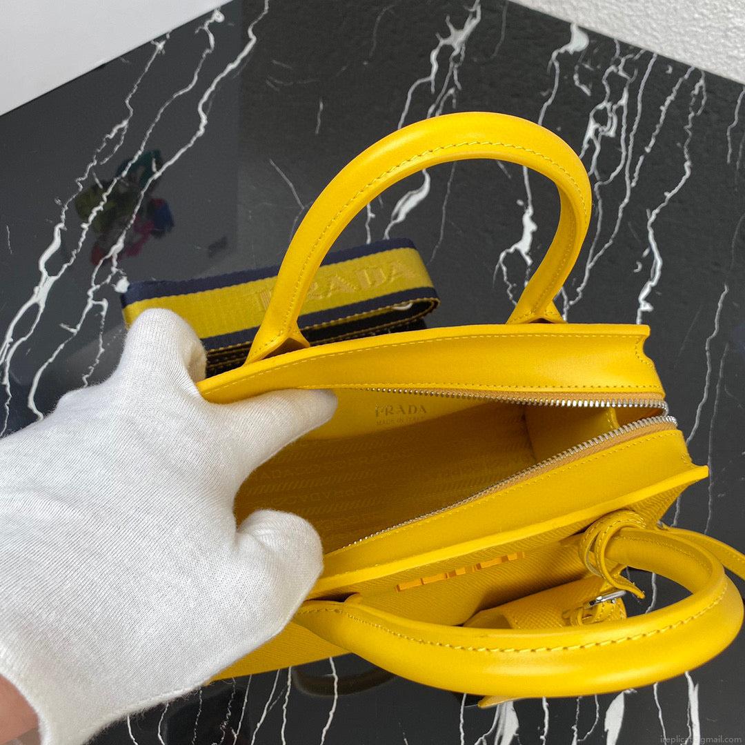 Prada 1BA269 Saffiano Leather Prada Monochrome Bag Yellow