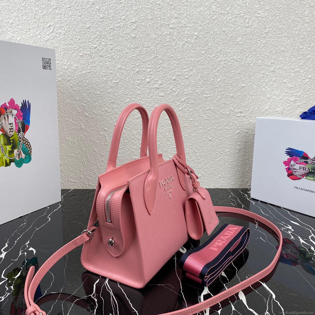 Prada 1BA269 Saffiano Leather Prada Monochrome Bag Pink