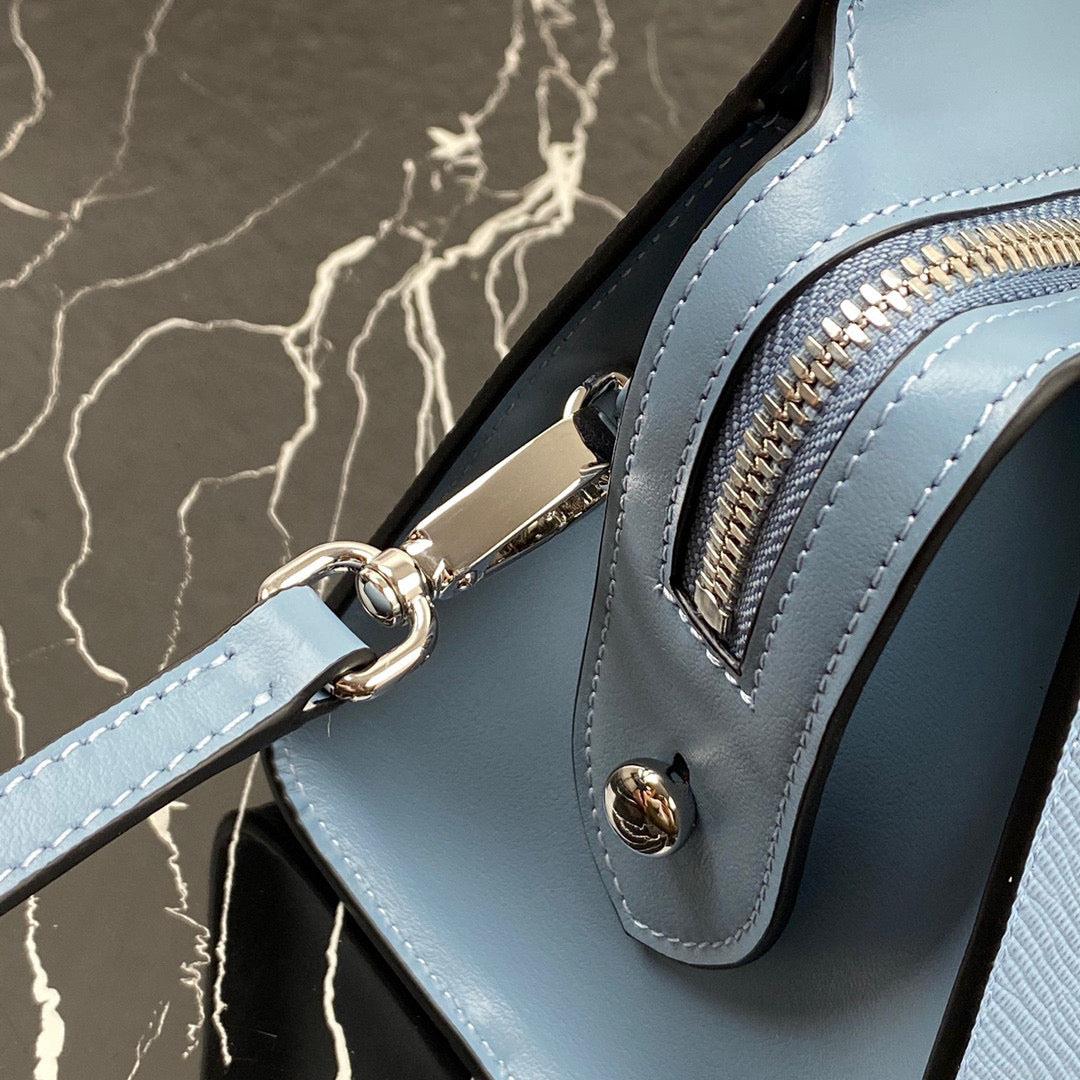 Prada 1BA269 Saffiano Leather Prada Monochrome Bag Blue