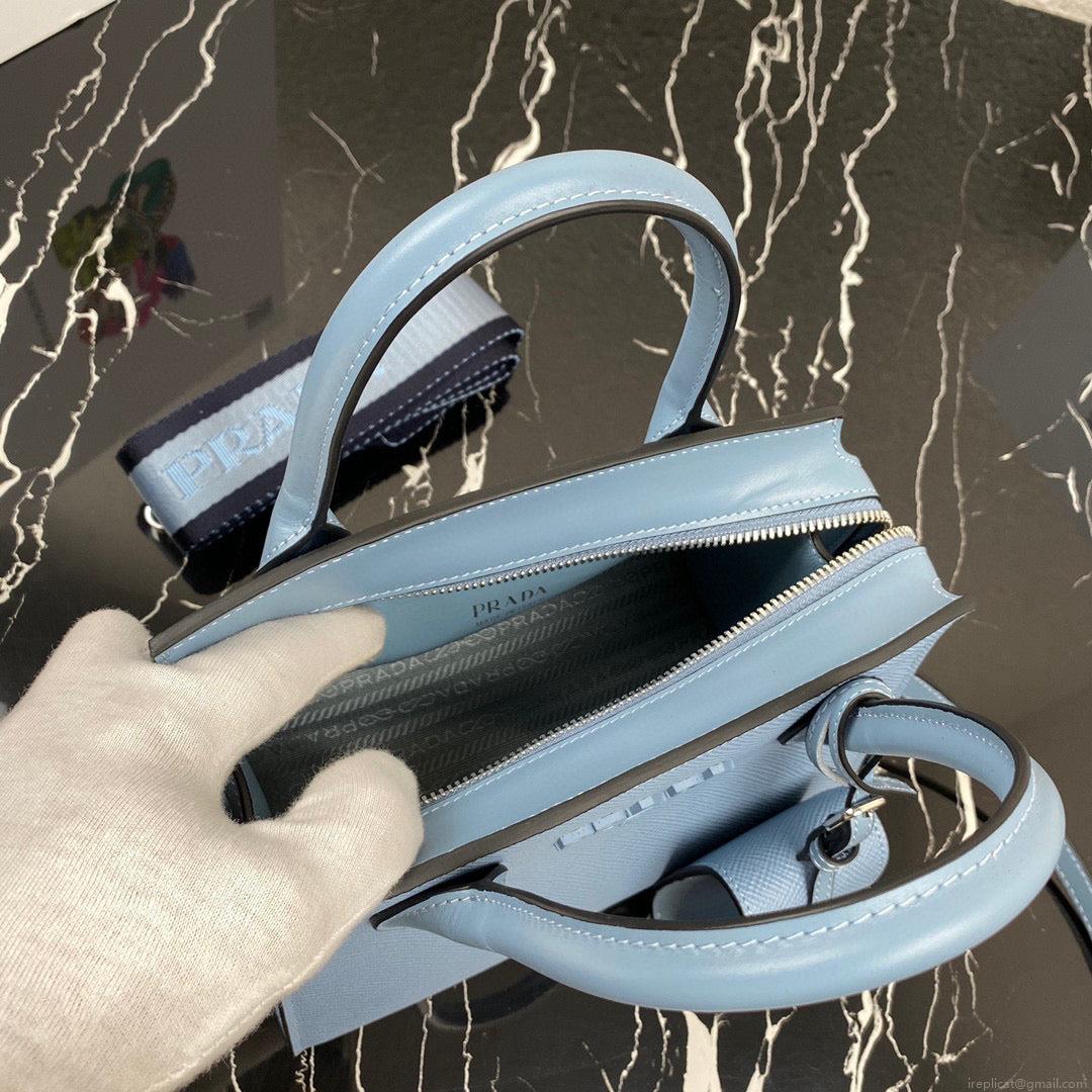 Prada 1BA269 Saffiano Leather Prada Monochrome Bag Blue