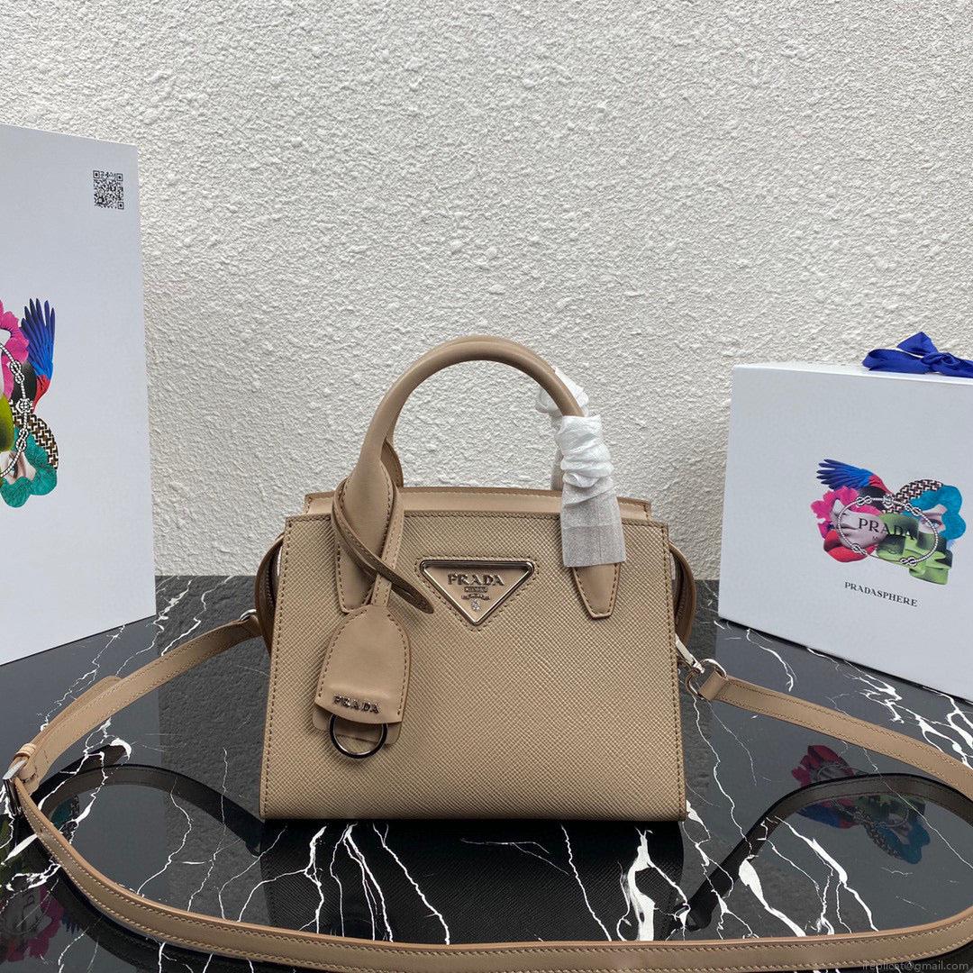 Prada 1BA269 Small Prada Kristen Saffiano bag Gray