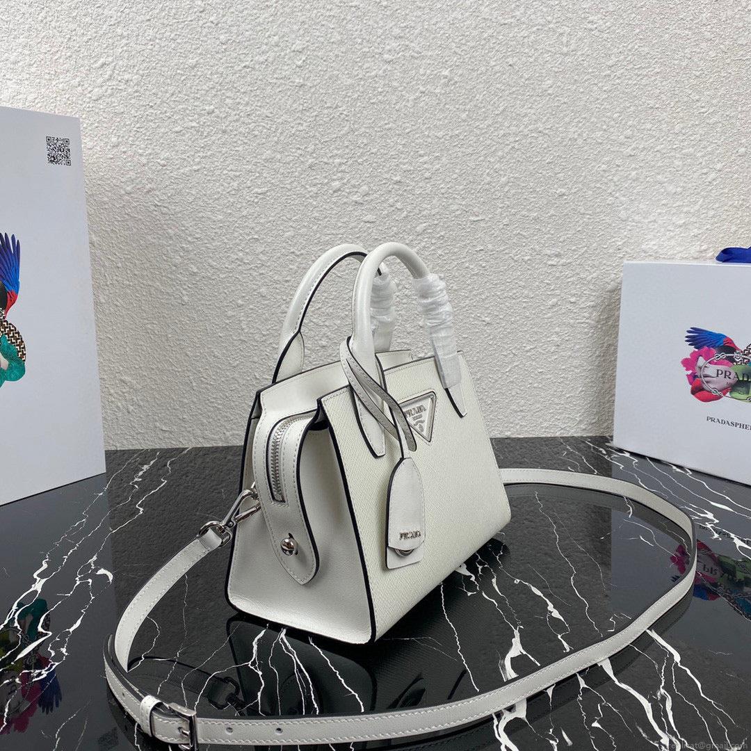 Prada 1BA269 Small Prada Kristen Saffiano bag White