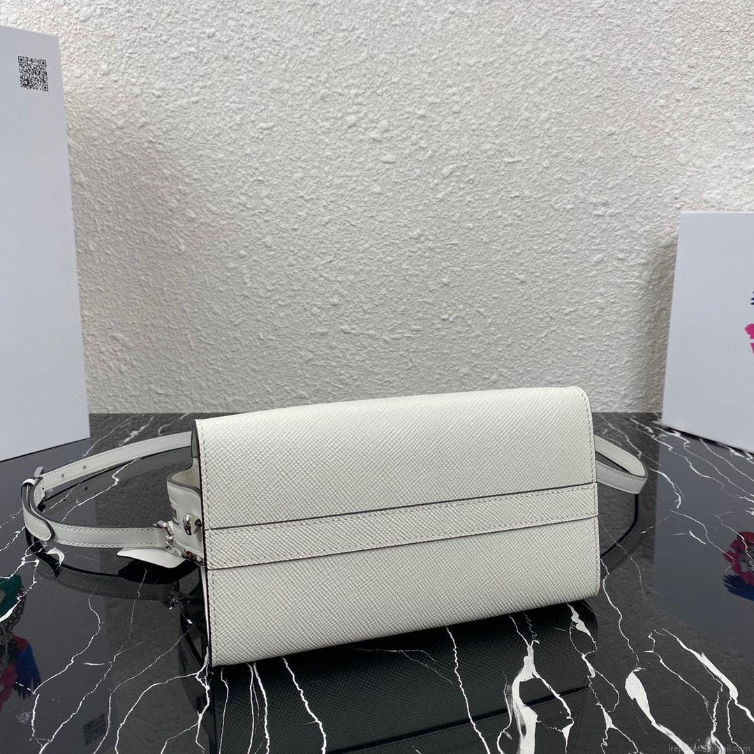 Prada 1BA269 Small Prada Kristen Saffiano bag White
