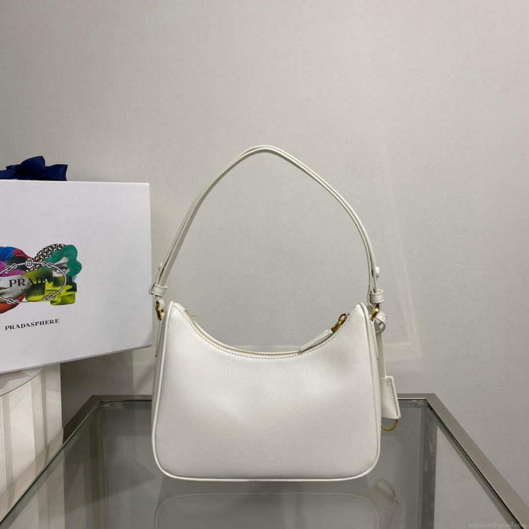 Prada 1BC204 Saffiano Leather Mini-Bag White