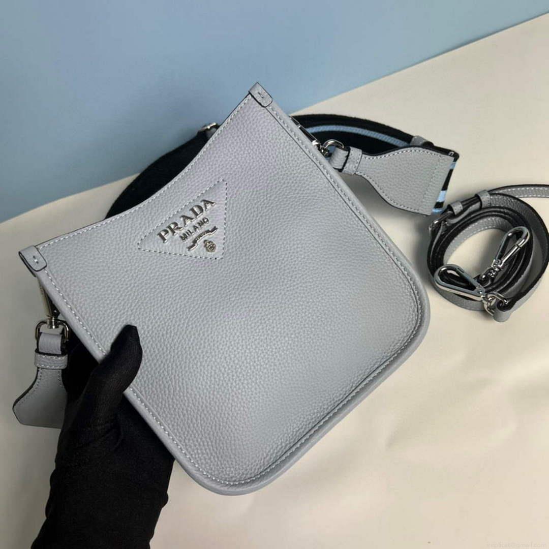 Prada 1BH191 Leather mini shoulder bag Blue