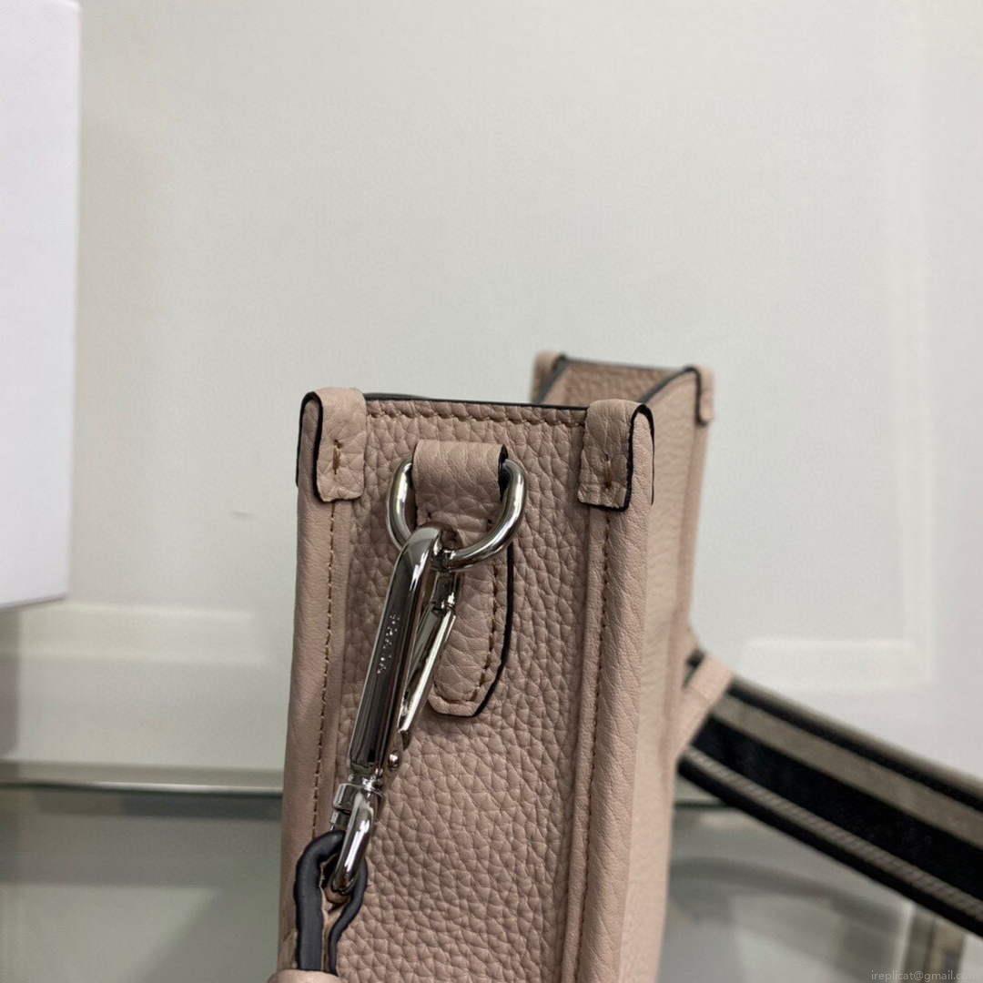 Prada 1BH191 Leather mini shoulder bag Light Gray