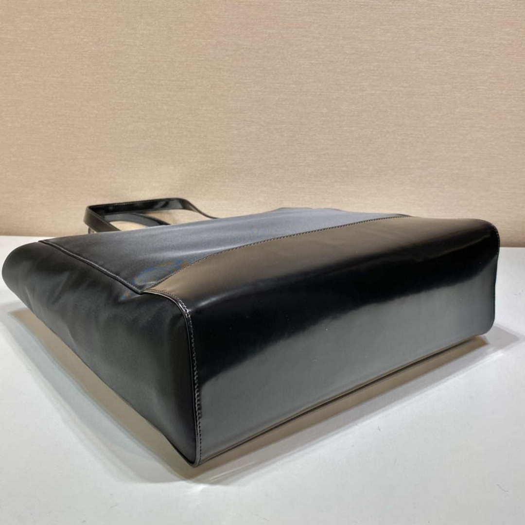 Prada 2VG071 Re-Nylon and Leather tote Black