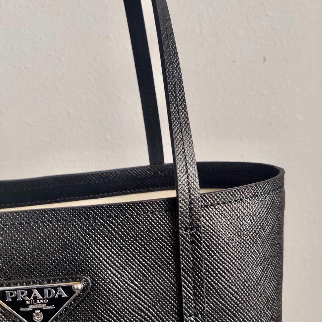 Prada Saffiano Leather 1BG342 Tote Black