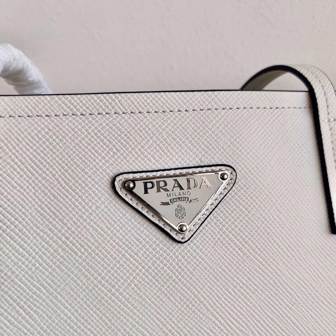 Prada Saffiano Leather 1BG342 Tote White