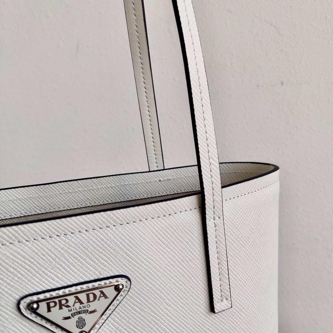 Prada Saffiano Leather 1BG342 Tote White