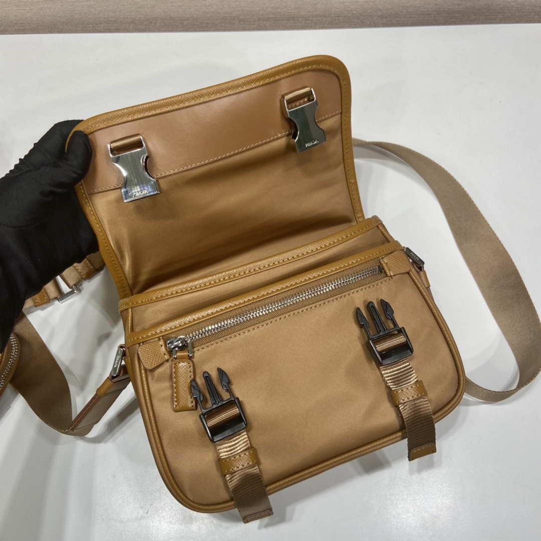 Prada 2VD034 Nylon messenger bag shoulder bag Tan