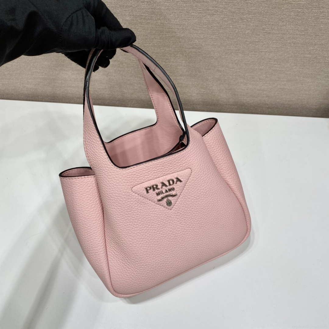 Prada 1BG335 Tote Leather Bucket Handbag Pink