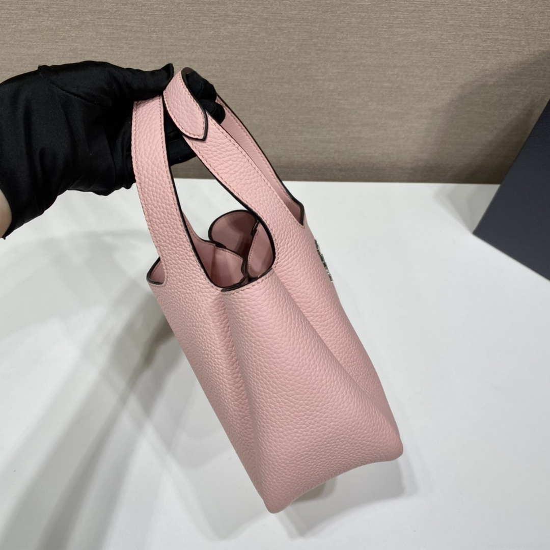 Prada 1BG335 Tote Leather Bucket Handbag Pink