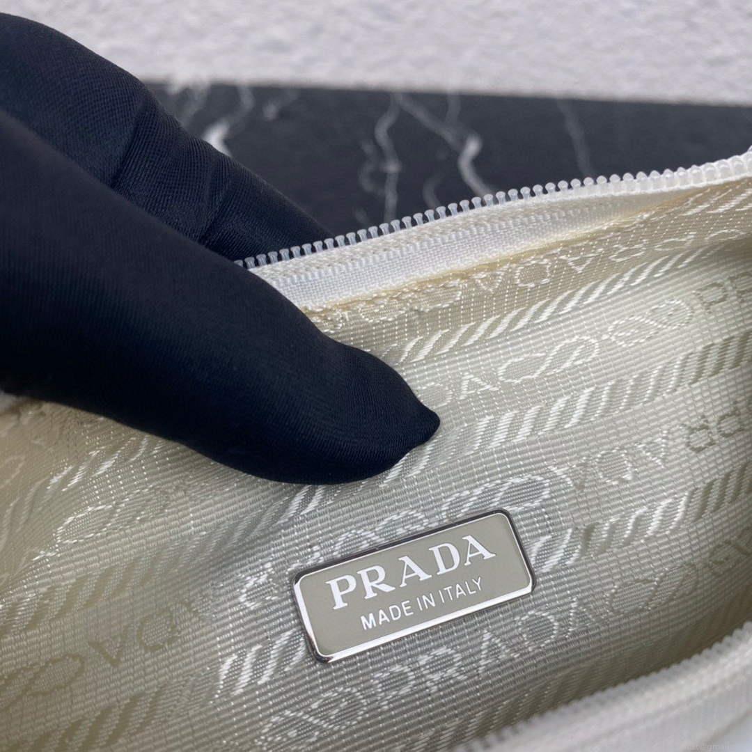 Prada 1NE515 Satin mini-bag with artificial crystals white