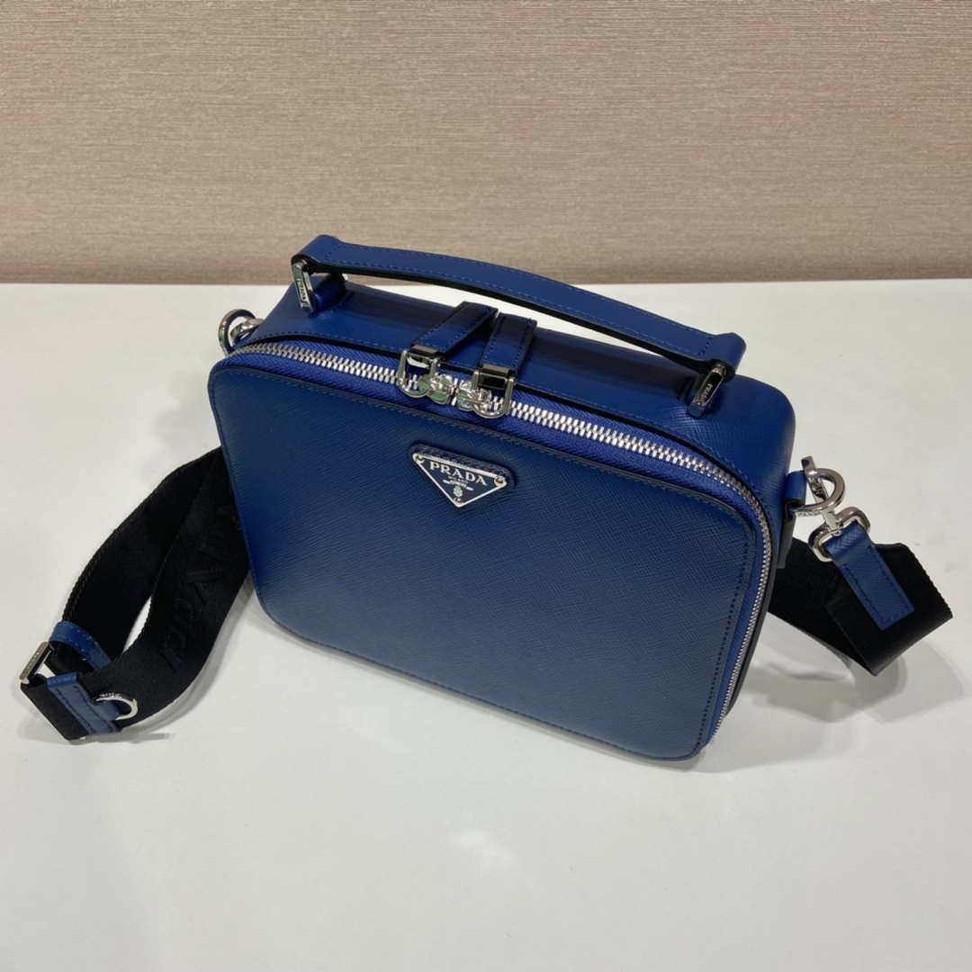 Prada 2VH069 Brique Saffiano leather bag Blue