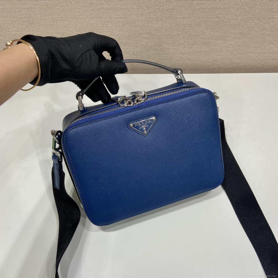 Prada 2VH069 Brique Saffiano leather bag Blue