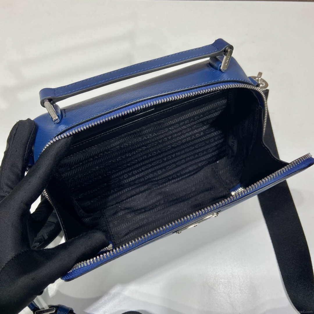 Prada 2VH069 Brique Saffiano leather bag Blue
