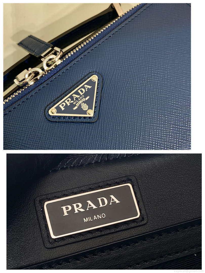 Prada 2VH069 Brique Saffiano leather bag Blue