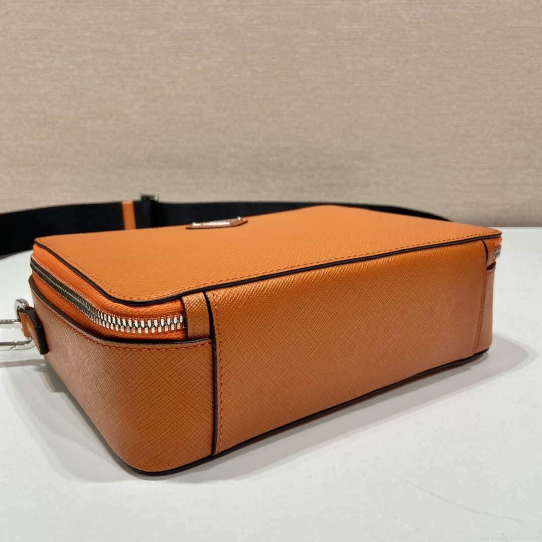 Prada 2VH069 Brique Saffiano leather bag Orange