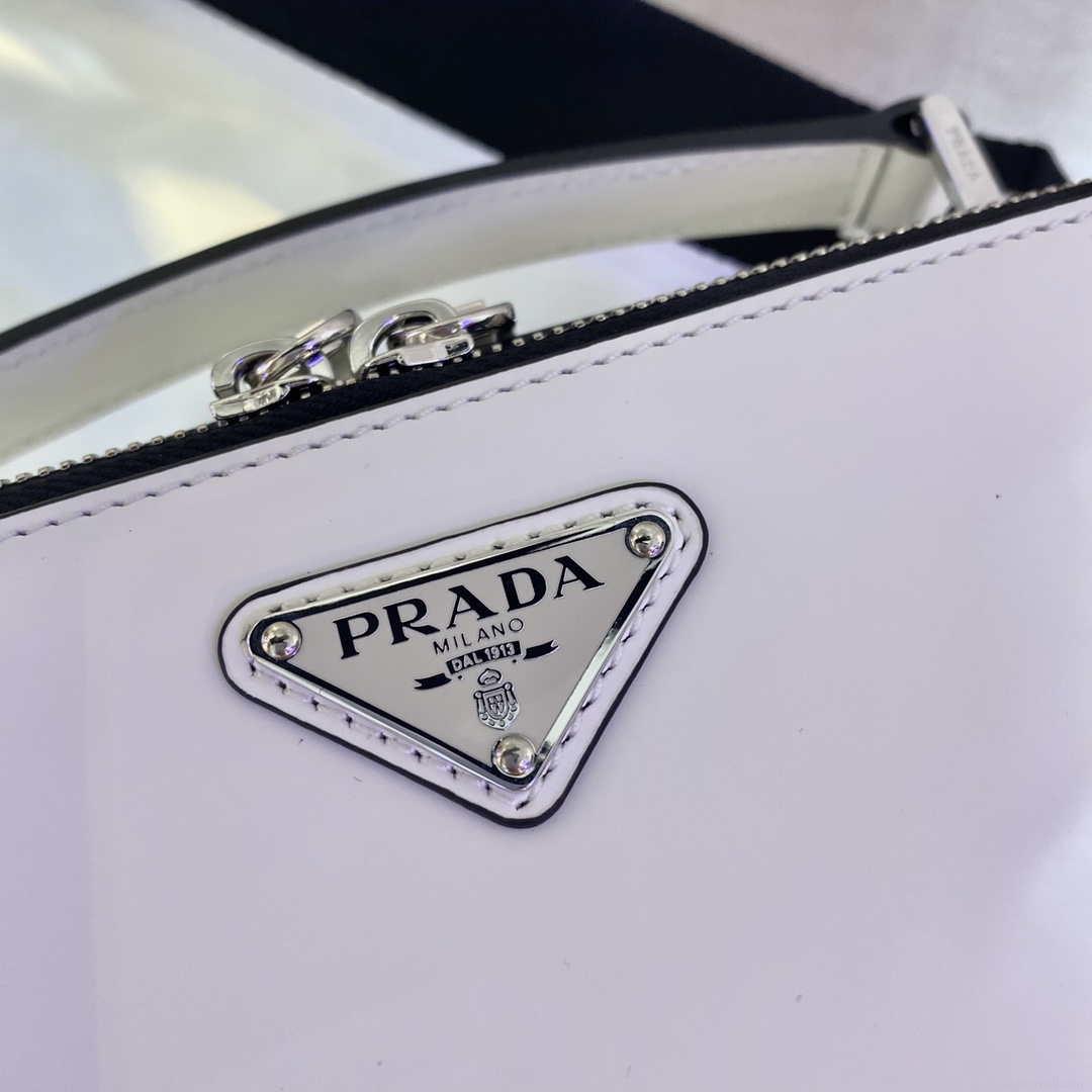 Prada 2VH069 Brique Saffiano Smooth leather bag White