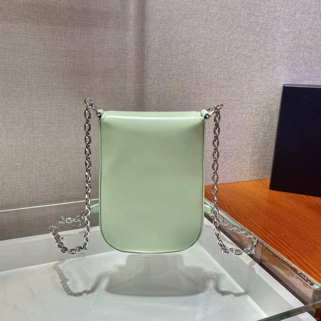 Prada 1BH185 Mini Cleo BRUSHED Leather Green