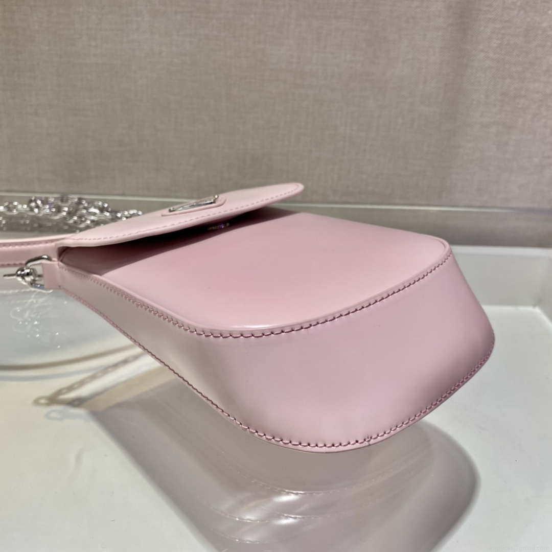 Prada 1BH185 Mini Cleo BRUSHED Leather Pink