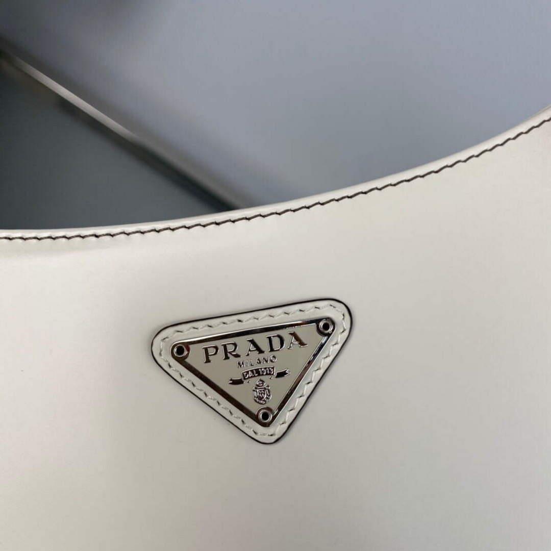 Prada 1BC499 Cleo brushed Gradient leather shoulder bag Beige