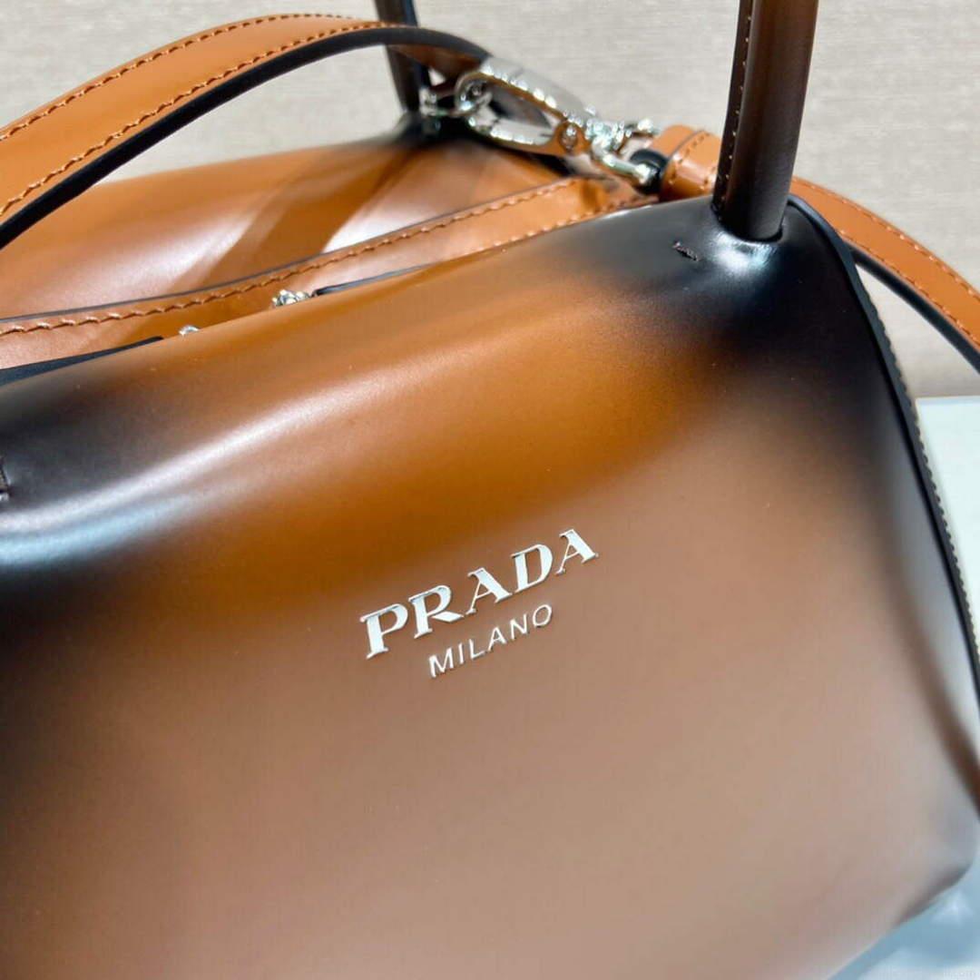 Prada 1BA366 Small brushed leather Prada Supernova handbag Brown
