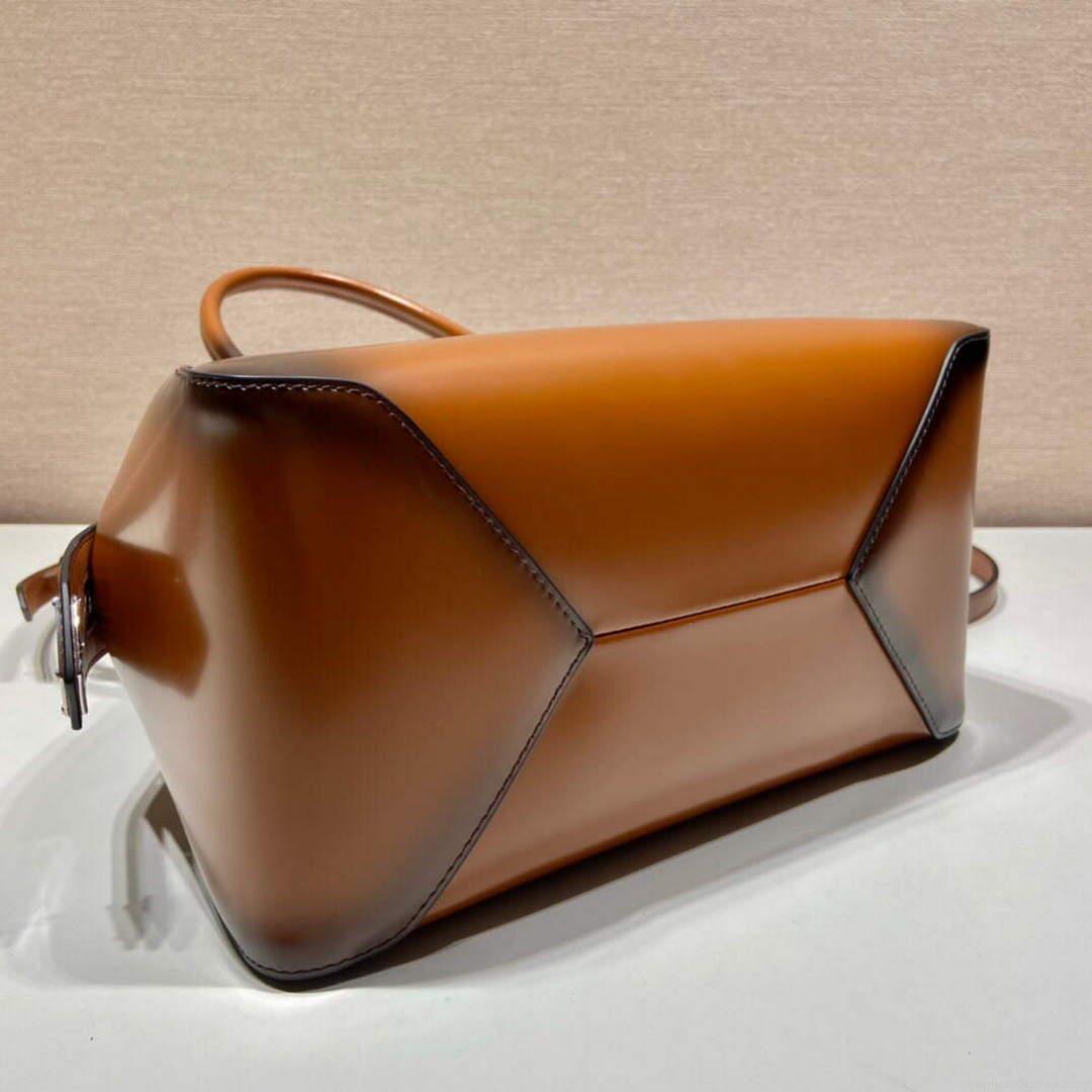 Prada 1BA366 Small brushed leather Prada Supernova handbag Brown