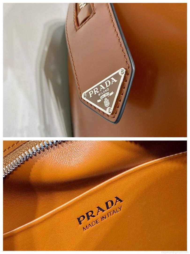 Prada 1BA366 Small brushed leather Prada Supernova handbag Brown