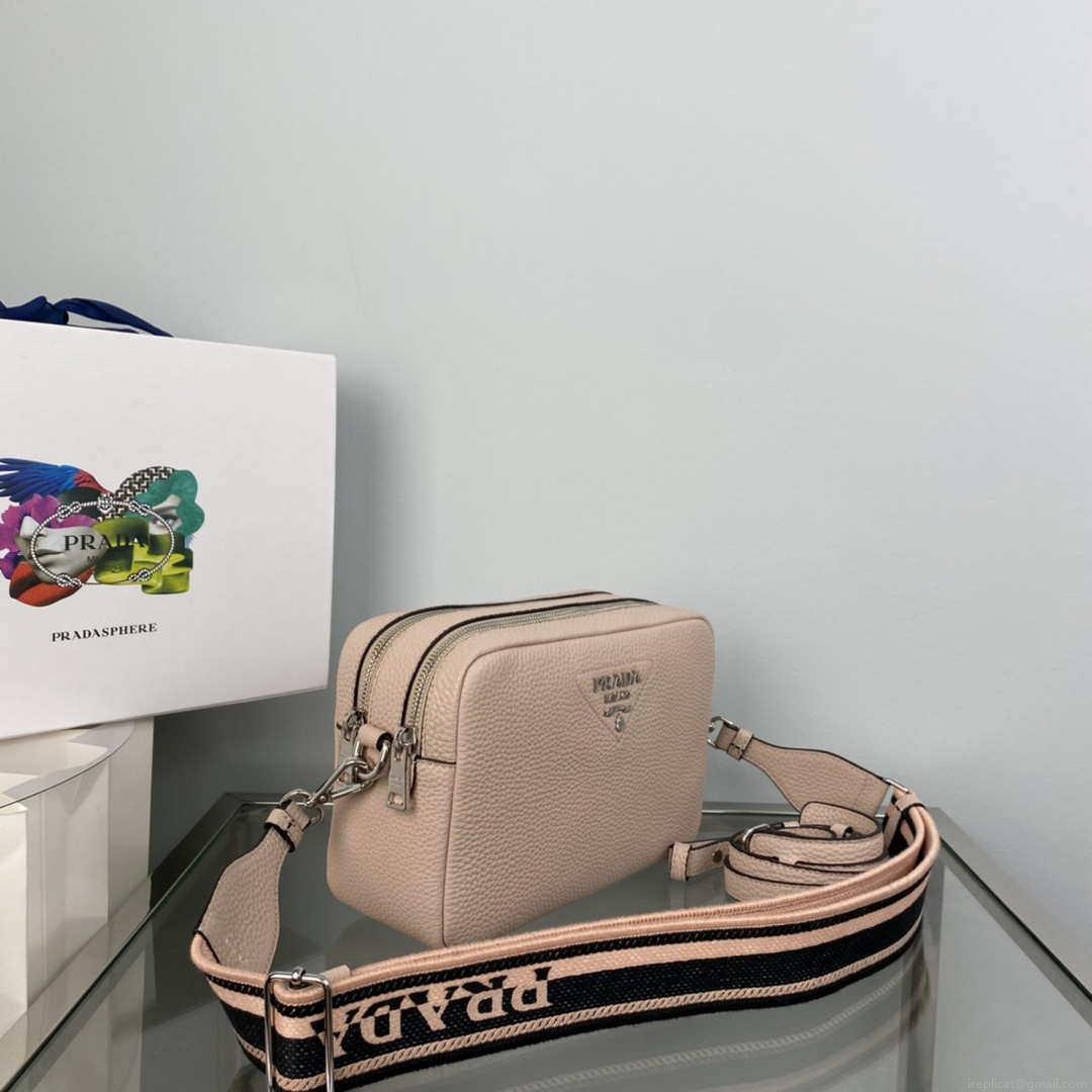 Prada Leather bag with shoulder strap 1BH082 Pink