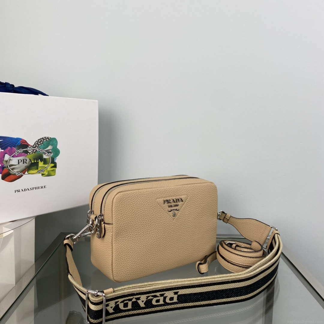 Prada Leather bag with shoulder strap 1BH082 Apricot
