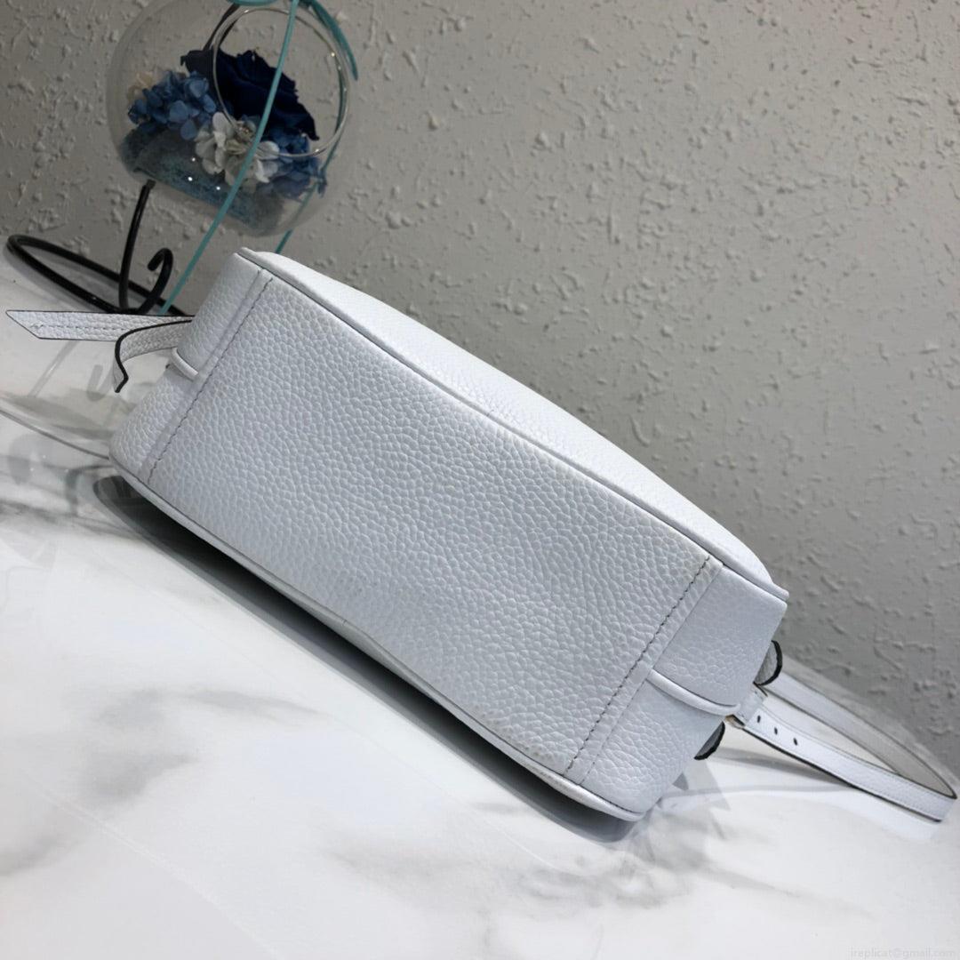 Prada 1BH082 Leather bag with shoulder strap White Gold